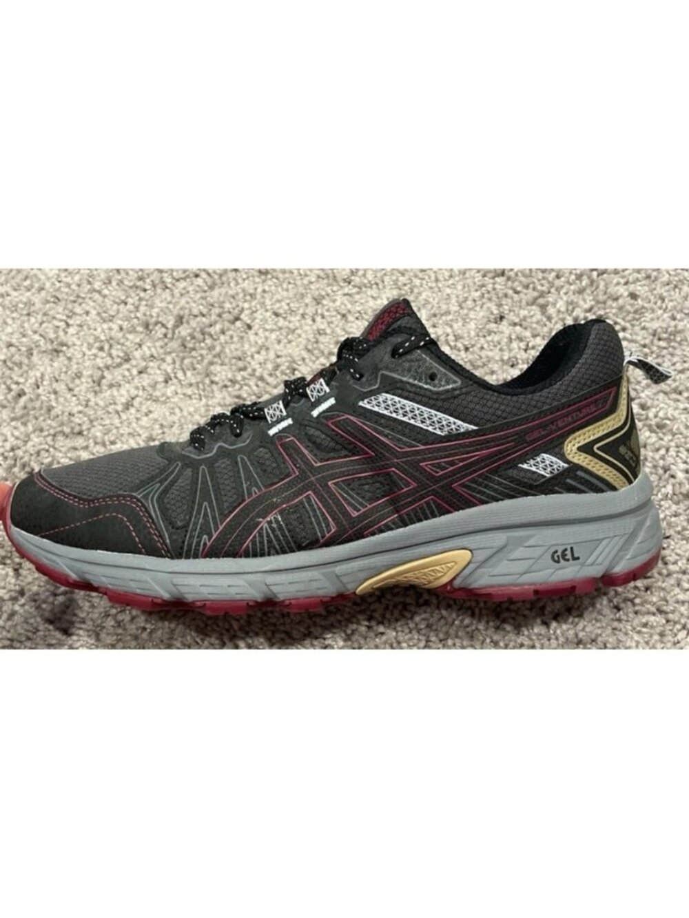 Asics Gel Venture 7 Trail Running Shoes Womens Sz 9.5 Gray Athletic Trainers